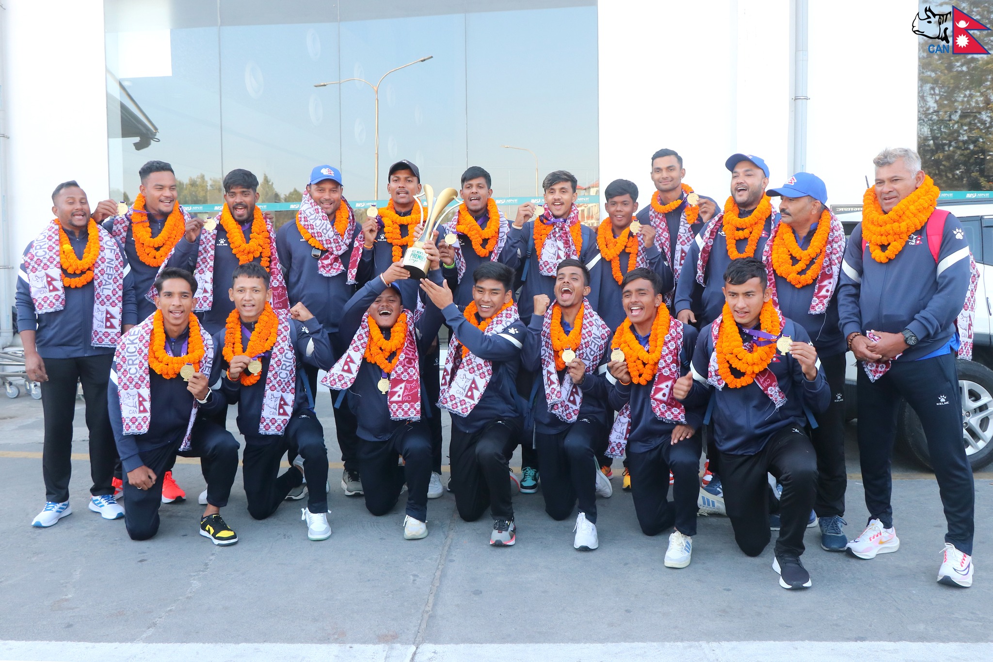 The U-19 cricket winning team returned home