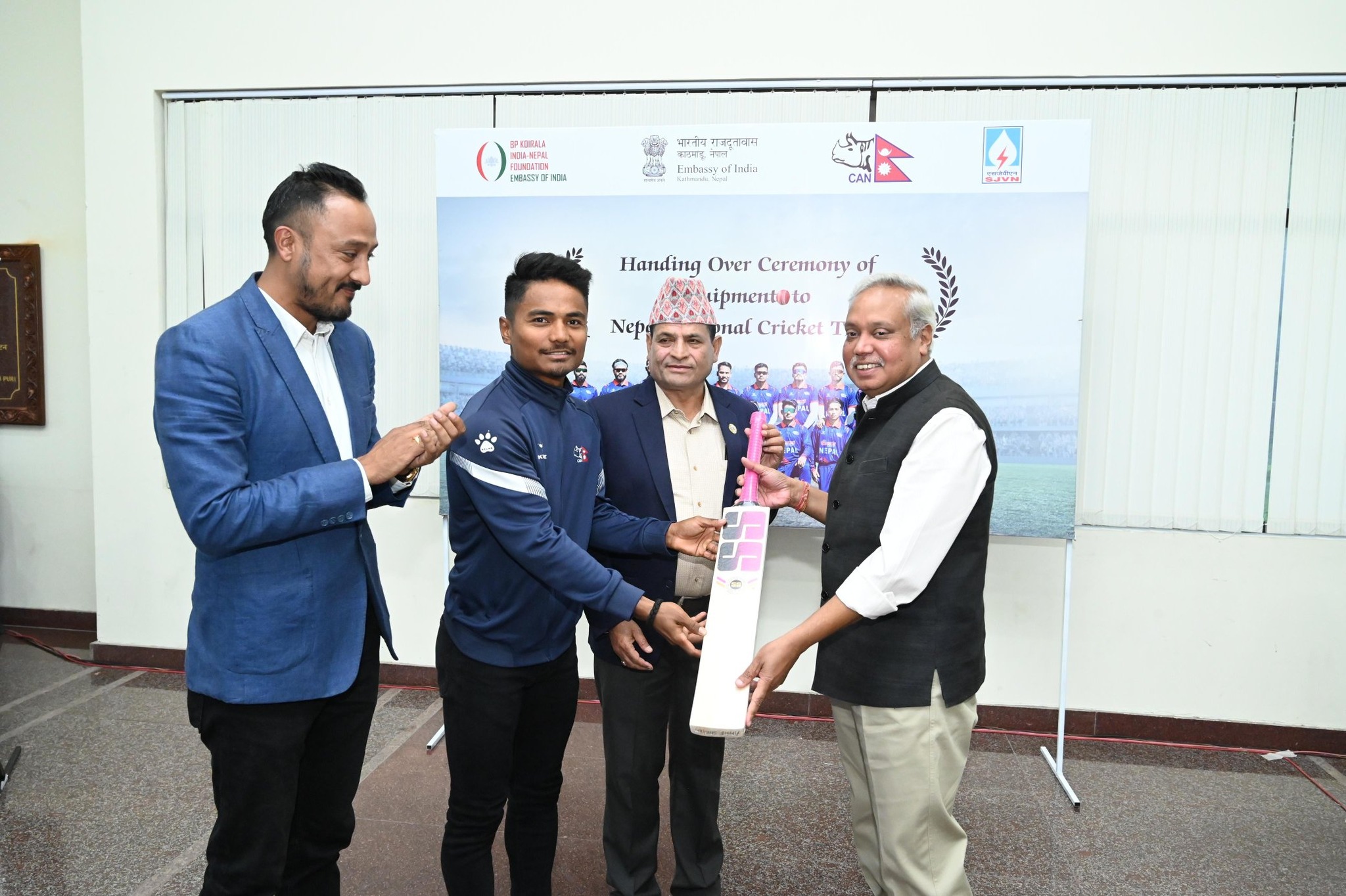 Indian Ambassador handover cricket equipment