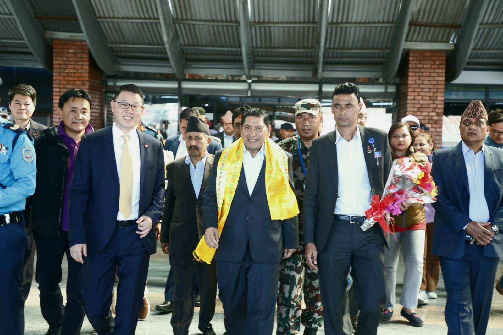 DPM Shrestha arrives home from China