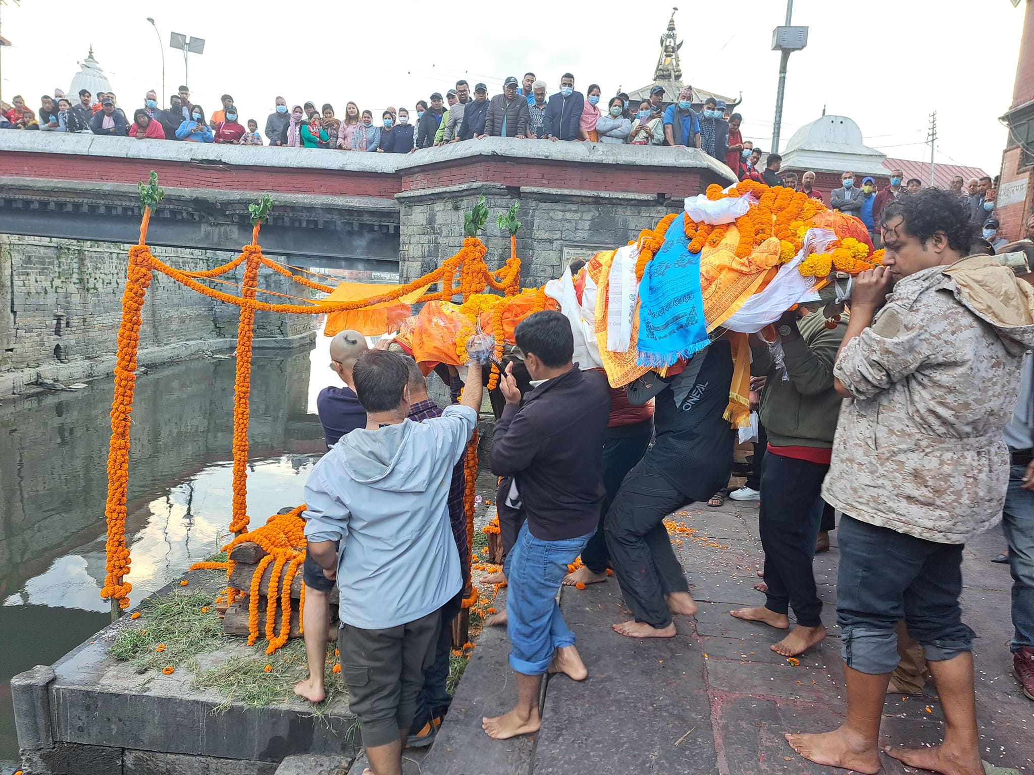 Last rites of captain Sedhain performed