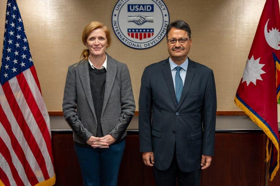 Foreign Minister Saud holds a meeting with USAID Administrator Power