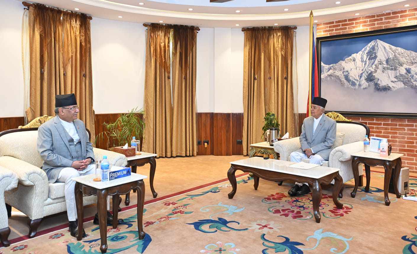 President Paudel and PM Dahal meet