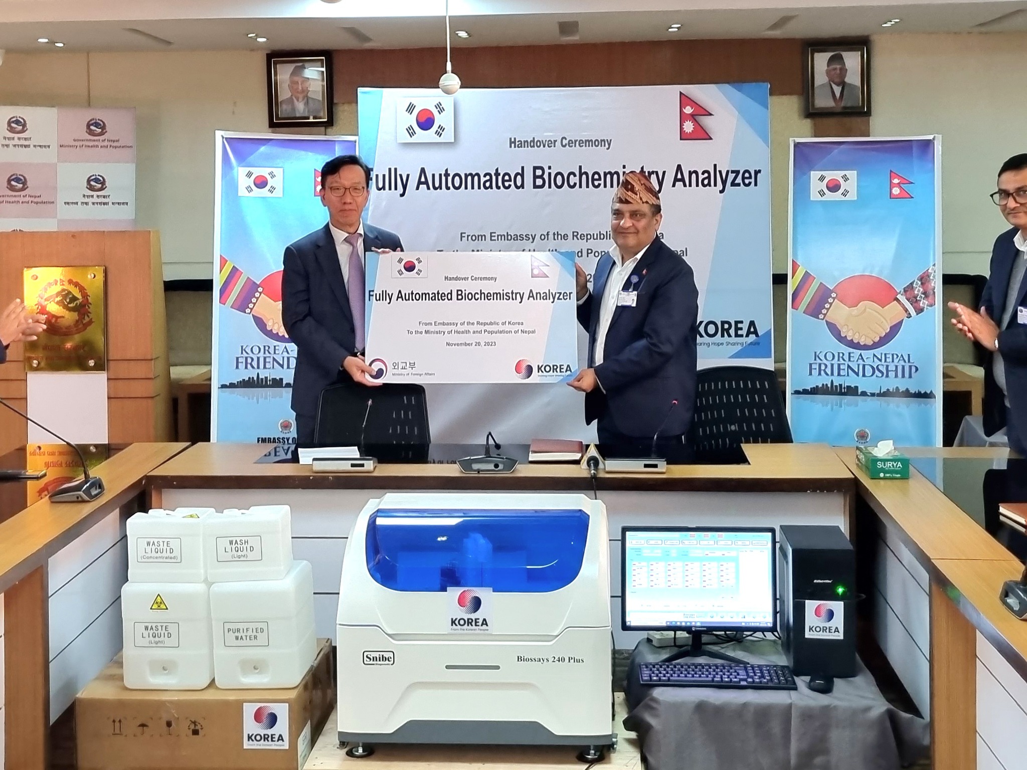 RoK provides grant assistance of Fully Automated Biochemistry Analyzers to Nepal