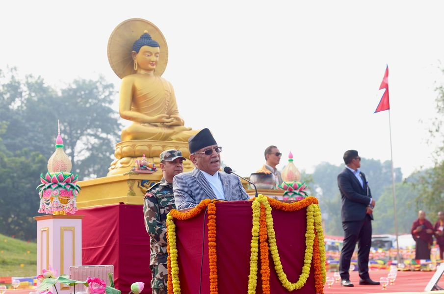 PM Dahal pledges to implement master plan for Ramagrama Stupa Area Development