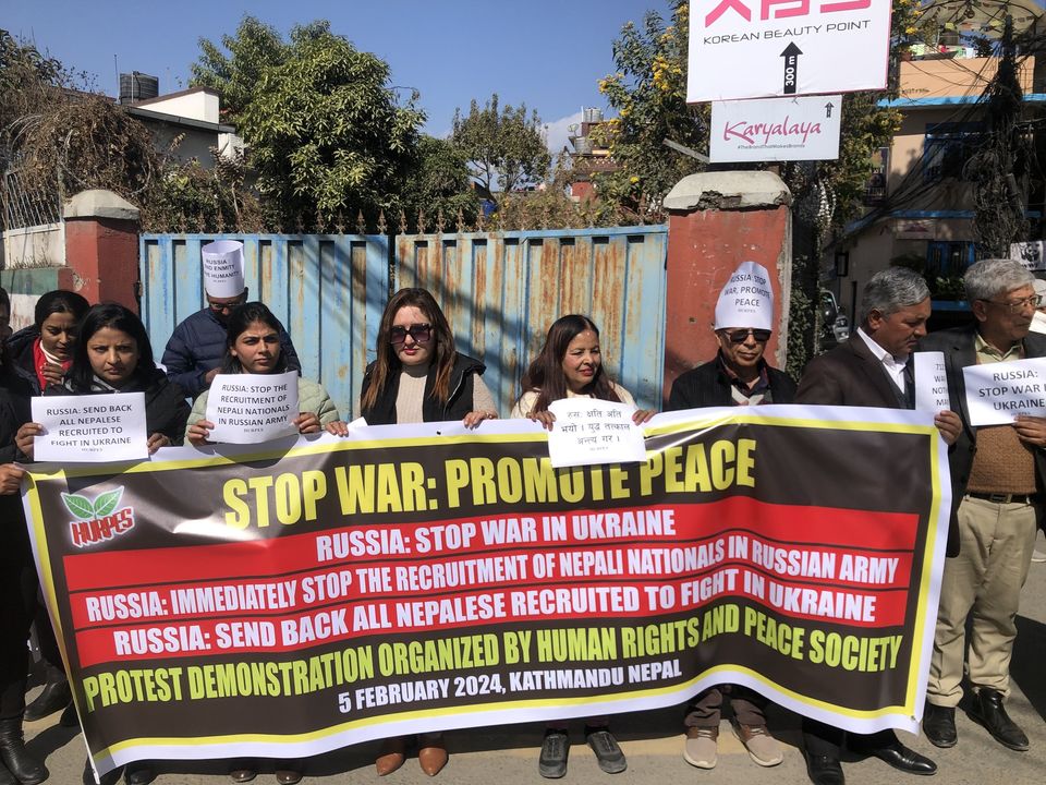 Demonstration against recruitment and use of Nepalis in the Russian army