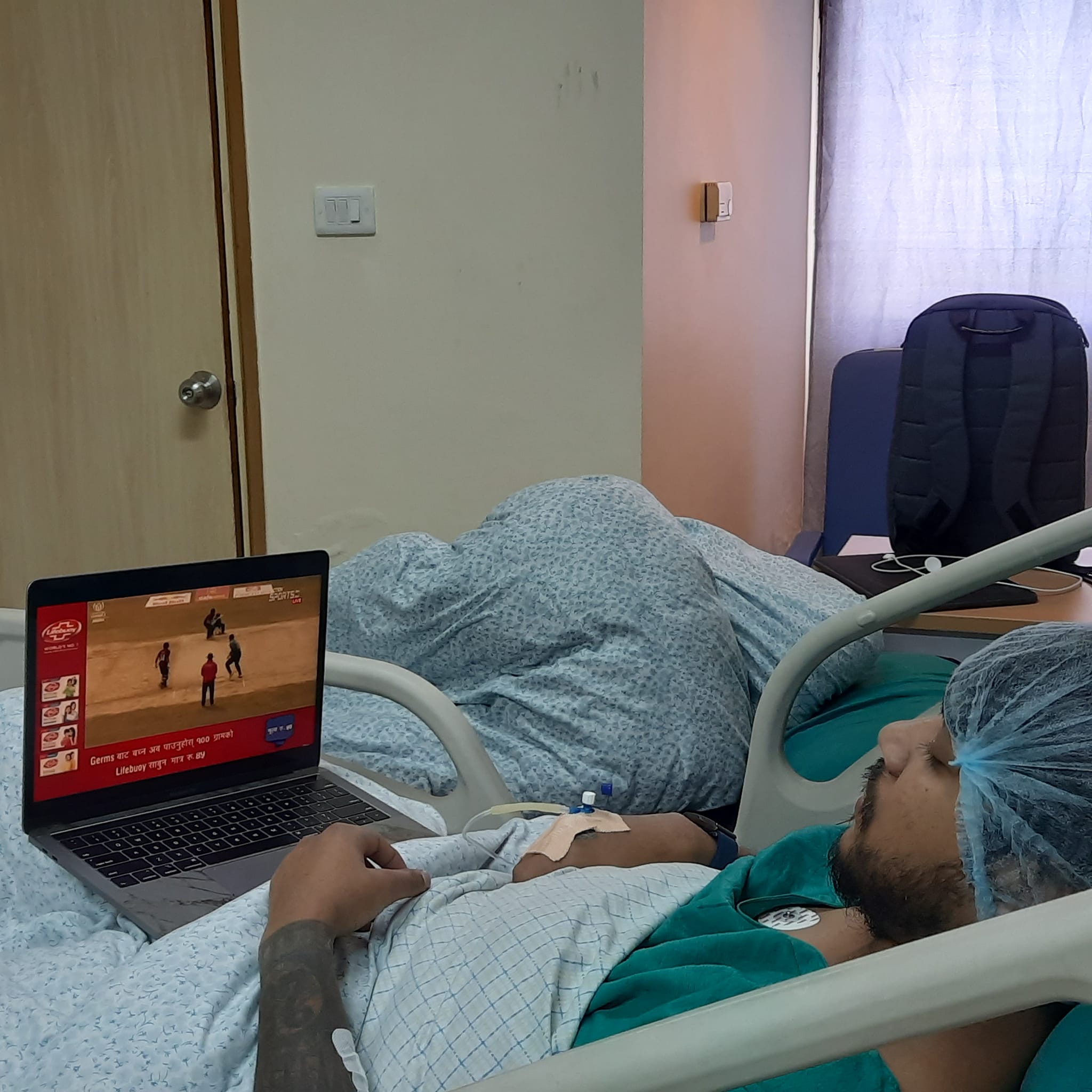 Sandeep Lamichhane watched cricket from the hospital