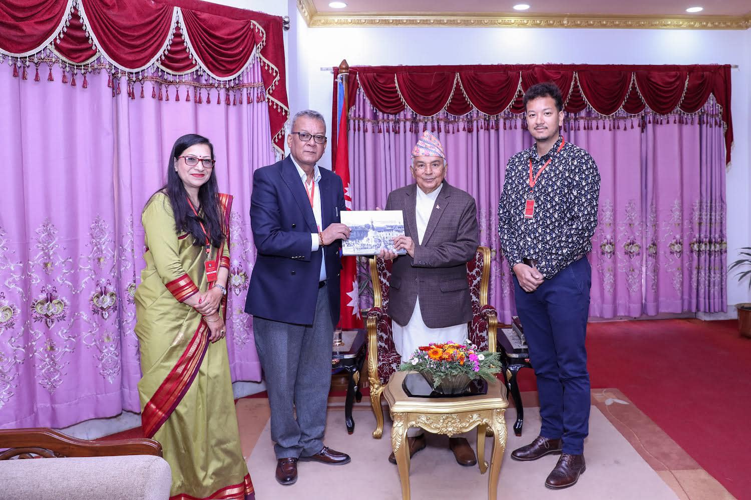 Handover of historical book “Nepal Remembered” to President Paudel