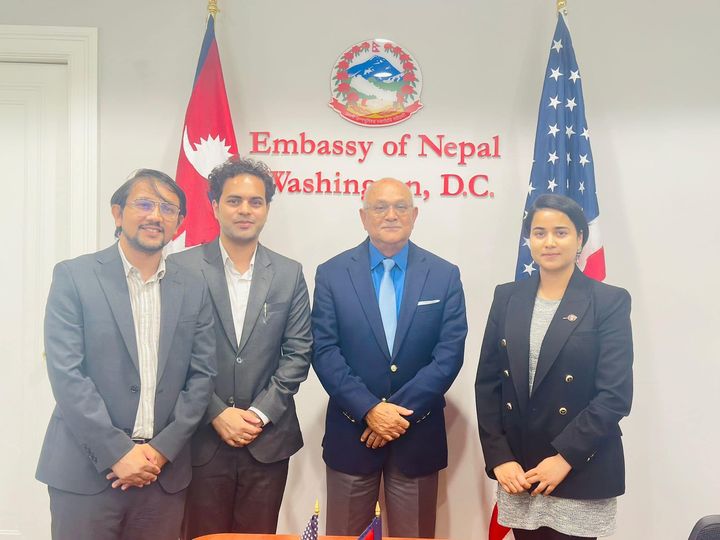 Ambassador Khatri interacts with Nepali Fulbright scholars