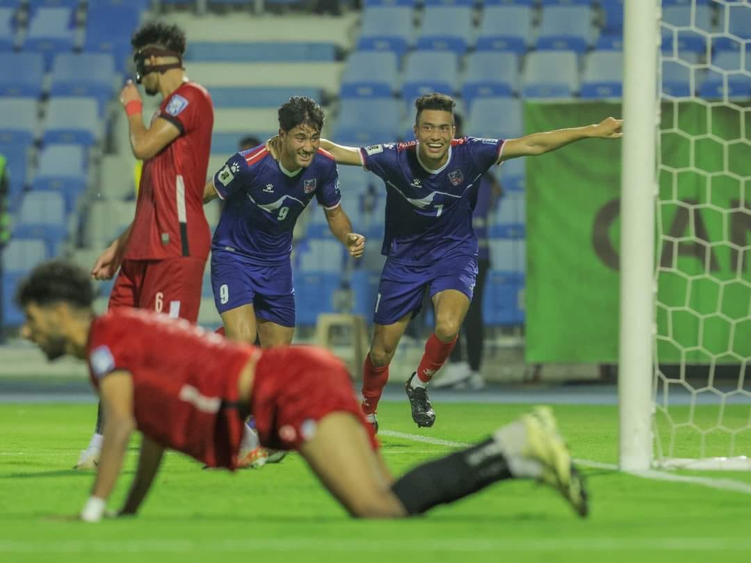 Football draw between Nepal and Yemen