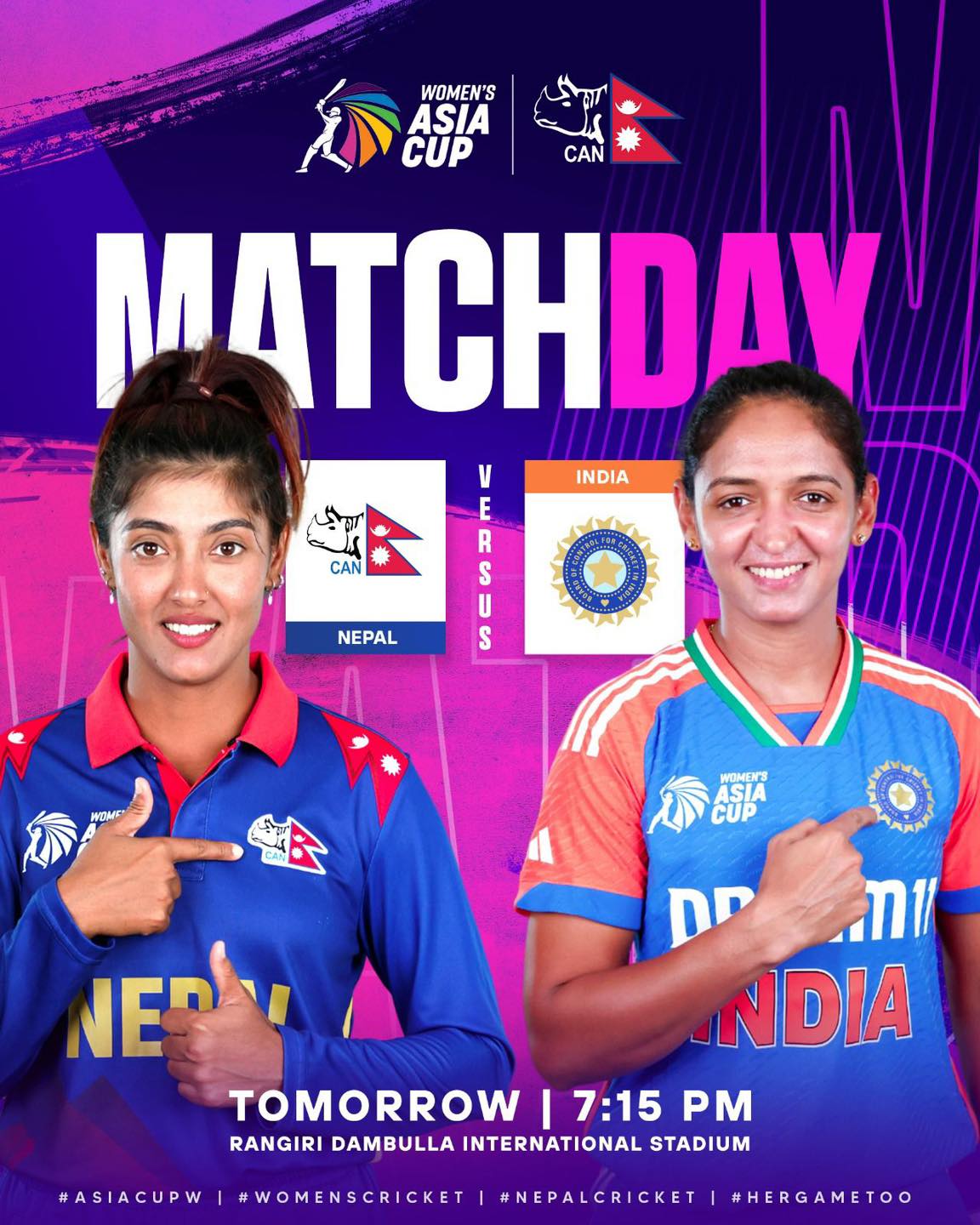 Women’s Asia Cup: Today Nepal vs India match