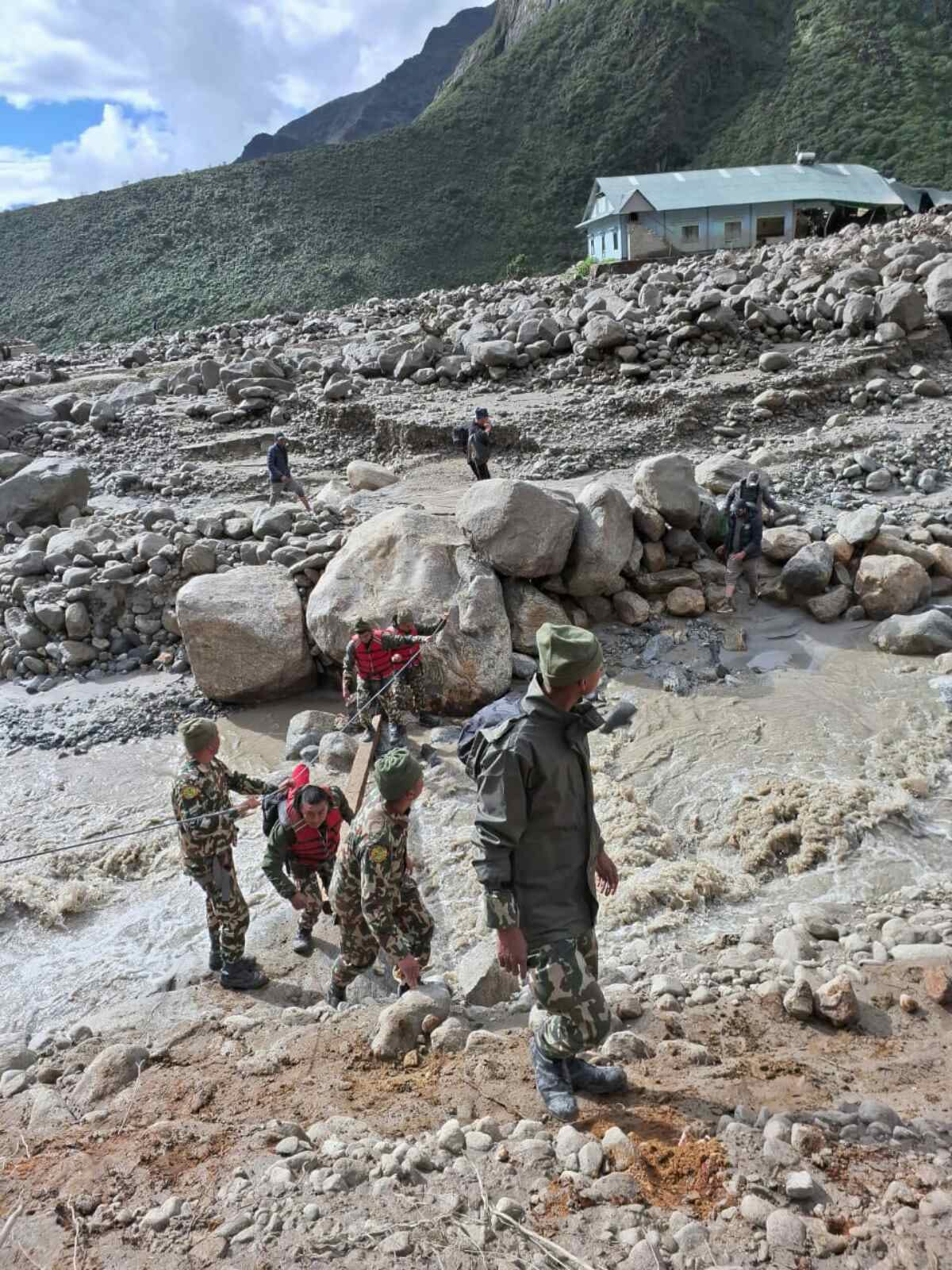 Rescued by the Nepali Army in Solukhumbu