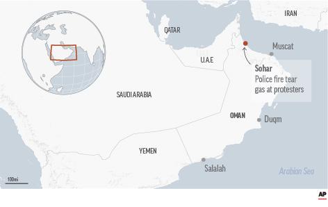 Protesters demonstrate in Oman over poor economy