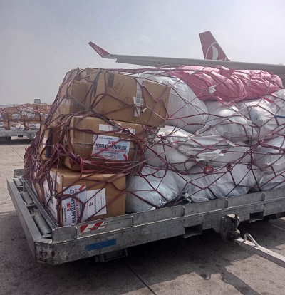 Relief material from Nepal to earthquake victims in Turkey