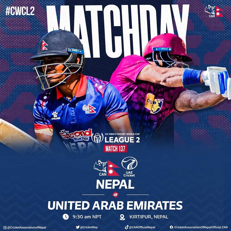 CWCL2: 3rd match between Nepal & UAE