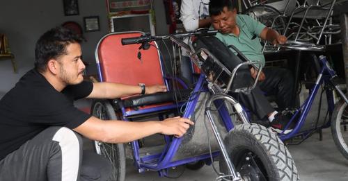 Locally made electric wheelchair makes life easier for Bomjon