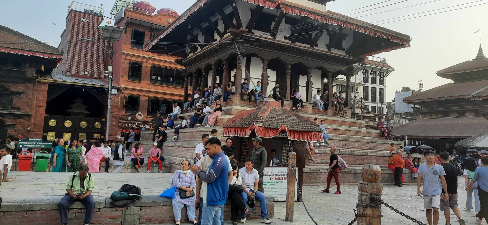 Crowd at Basantpur Darbar Square in summer season