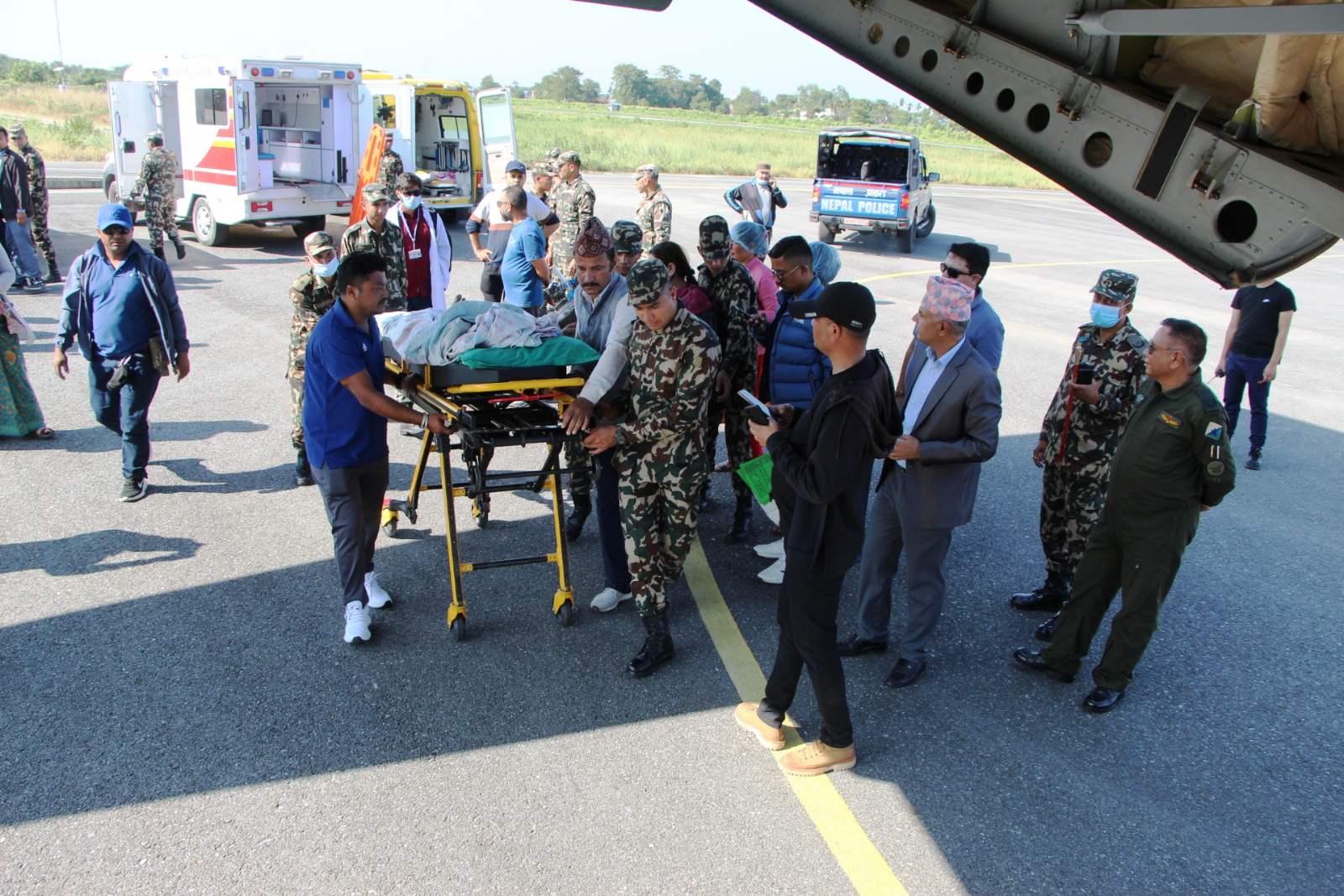 Rescue of more injured by Nepalese army aircraft