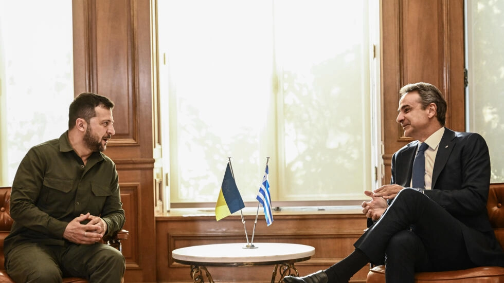 Ukrainian prez meets European leaders in Greece