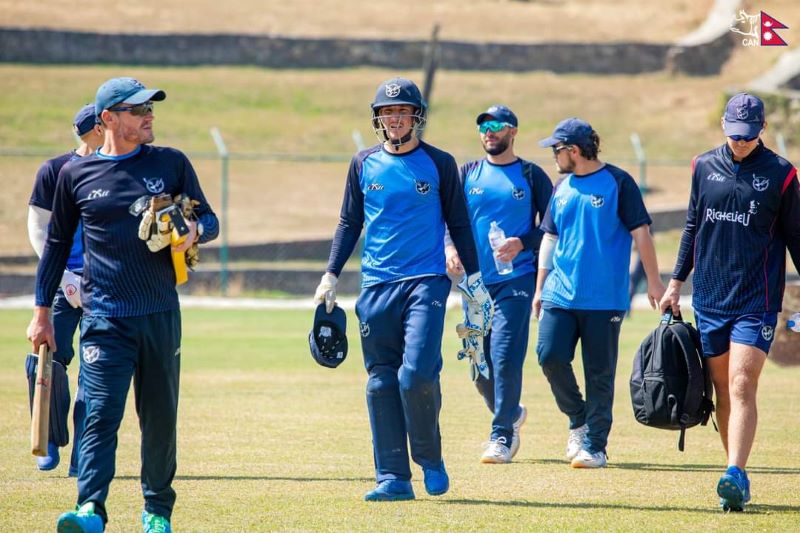 Namibia cricket squad practice session at TU ground