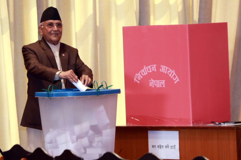 Leader Oli votes for President’s election