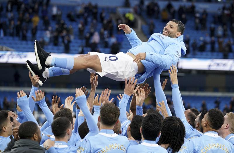 Manchester City Legend Aguero with 2 goals in his EPL farewell