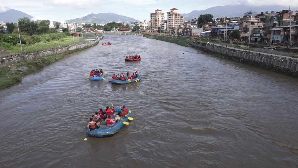 Rafting and river festival in Bagmati River