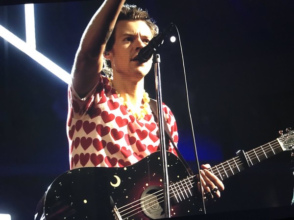 Harry Styles hit with a bottle during Chicago concert