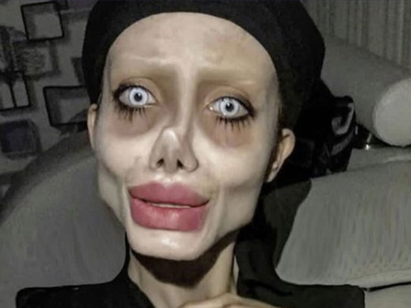 ‘Zombie Angelina Jolie’ reveals her real face