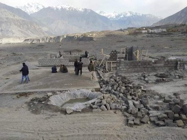 Demolition of houses for flood-affectees in Gilgit