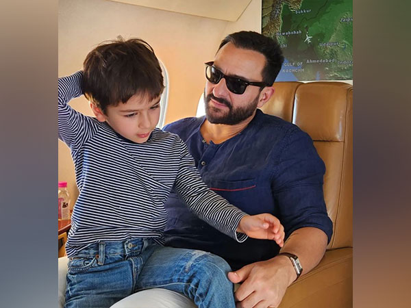 Saif Ali Khan poses with son Taimur Ali Khan in new in-flight pics