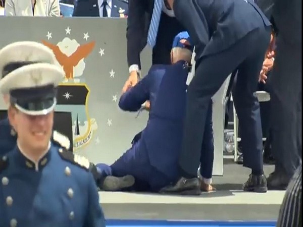 Joe Biden trips, falls at US Air Force Academy graduation ceremony