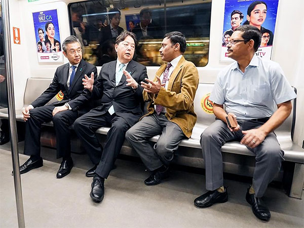 Japanese Foreign Minister Yoshimasa Hayashi takes ride in Delhi metro