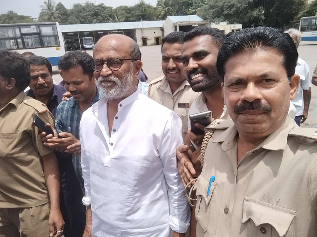 Rajinikanth pays surprise visit to depot no-4 of BMTC in Bengaluru