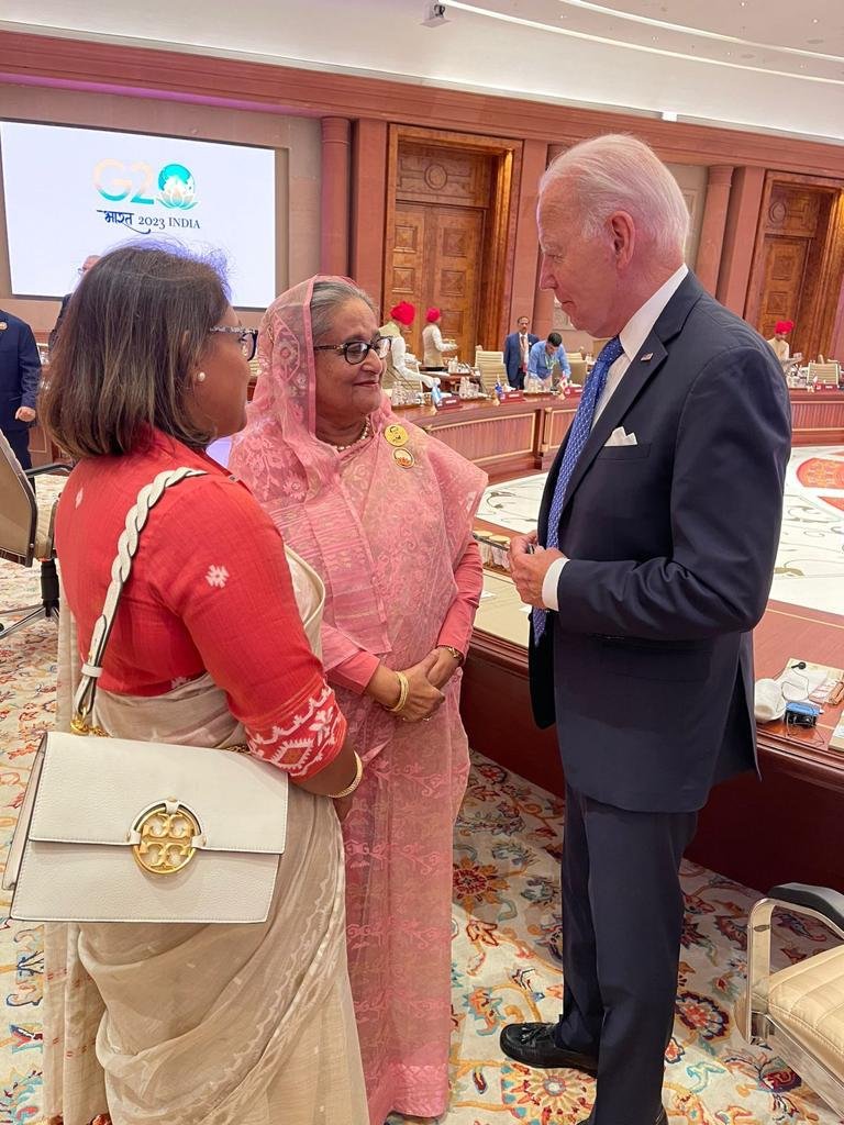 US President Joe Biden takes selfie with Bangladesh PM Sheikh