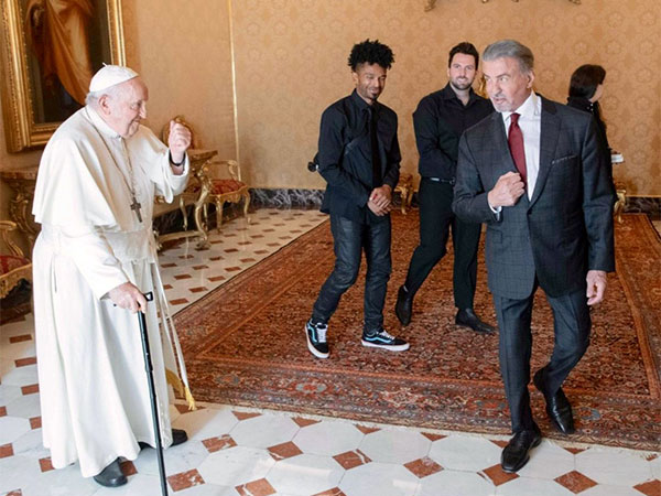 Hollywood icon Sylvester Stallone meets Pope Francis