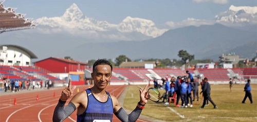 Anish Thapa Magar won gold in the men’s marathon