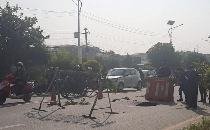 Big hole in the middle of Baneshwor road