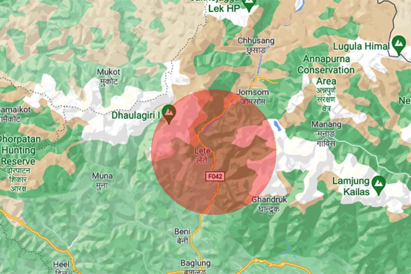 Landslides obstruct Beni-Jomson, Beni-Darbang road sections in Myagdi