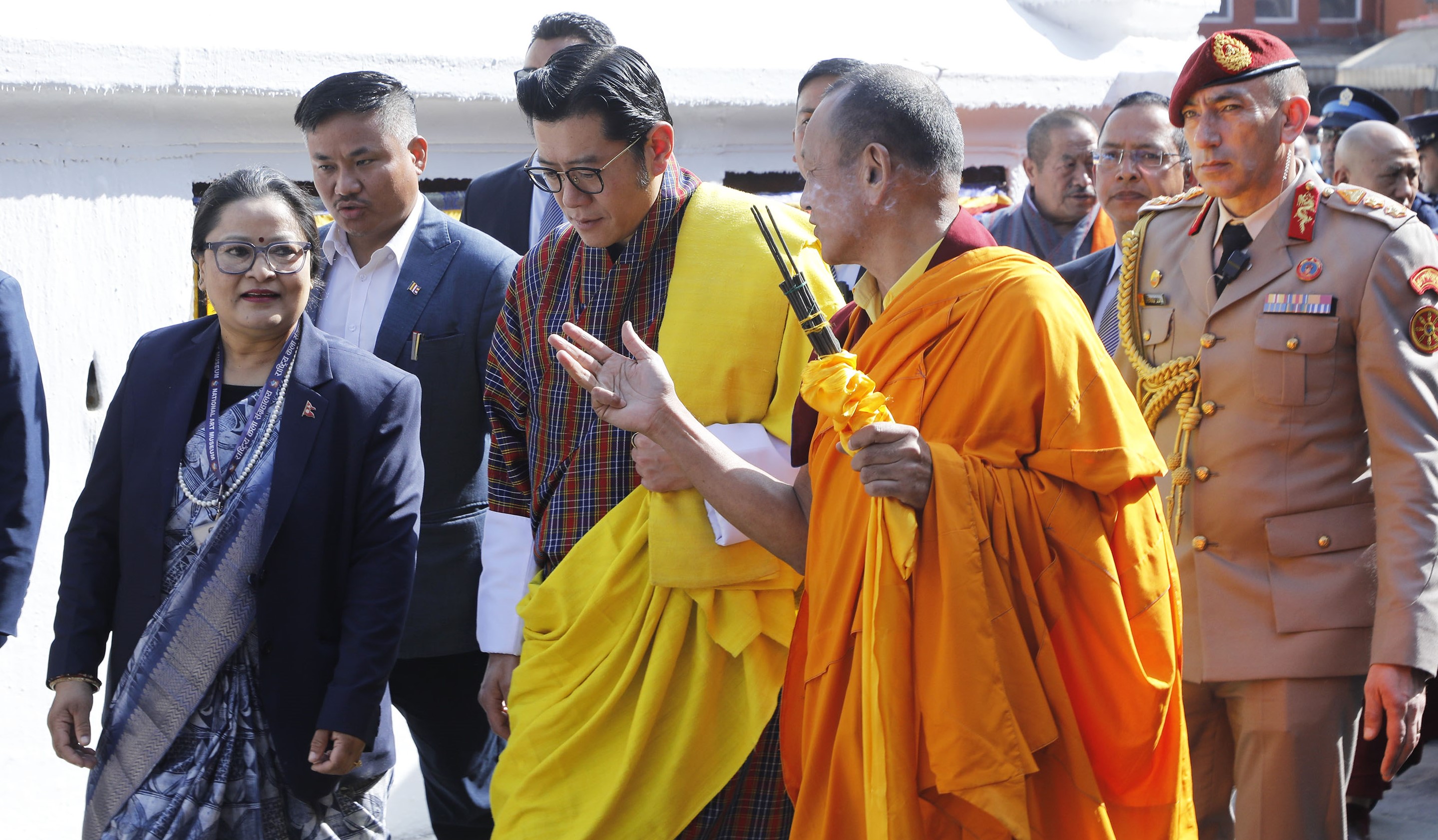 King Jigme of Bhutan visits Baudhanath, offers prayers