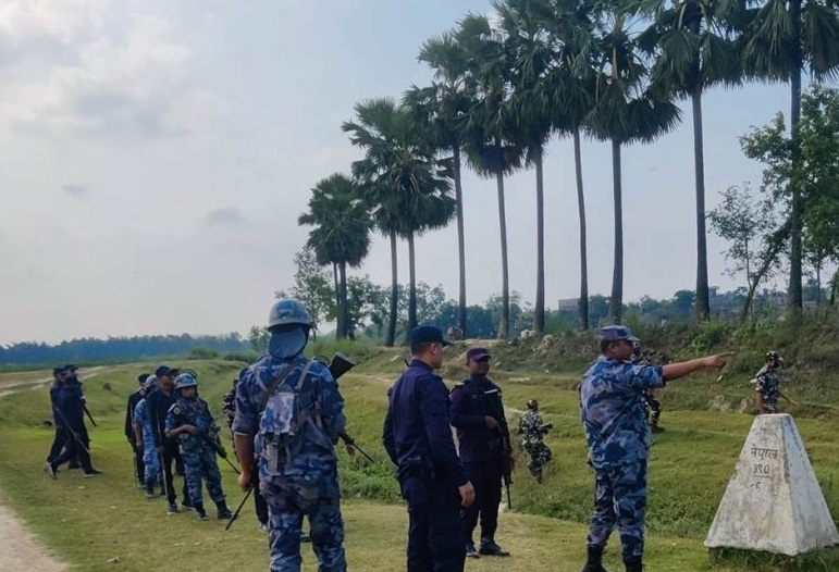 Joint patrol of Armed Police Force and Indian SSB