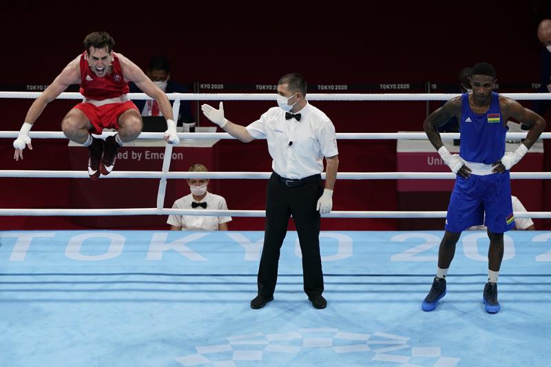 Irish boxer injures ankle celebrating win, out of Olympics