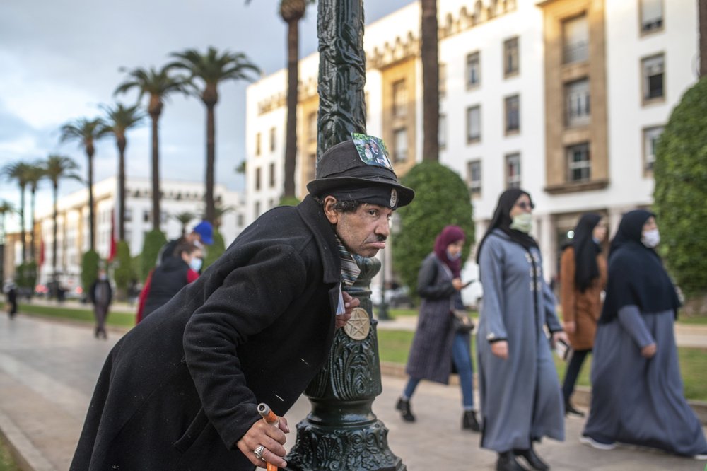 Moroccan mimics Charlie Chaplin to mask hardships