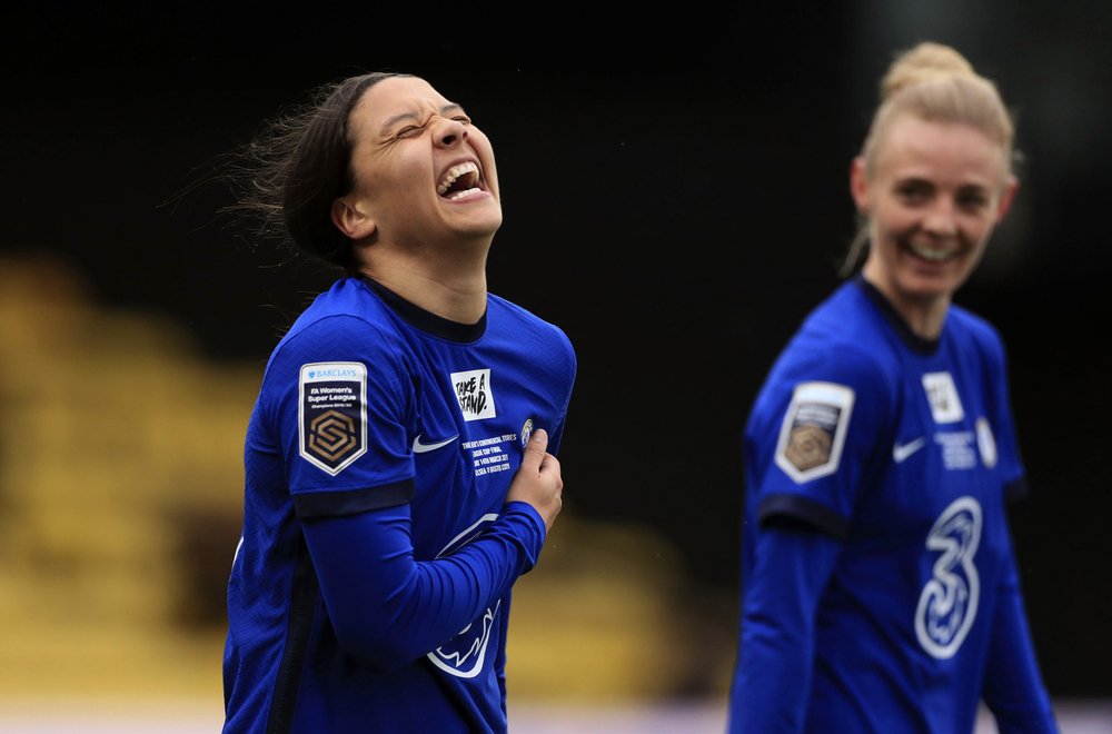 Sam Kerr hat trick helps Chelsea’s women retain League Cup