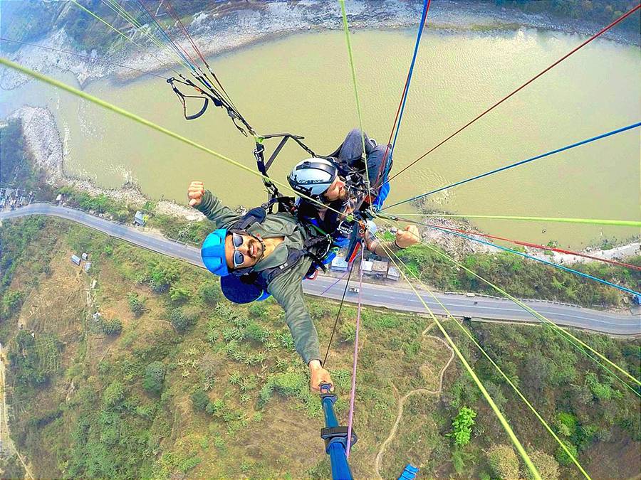 Commercial paragliding launched in Chitwan