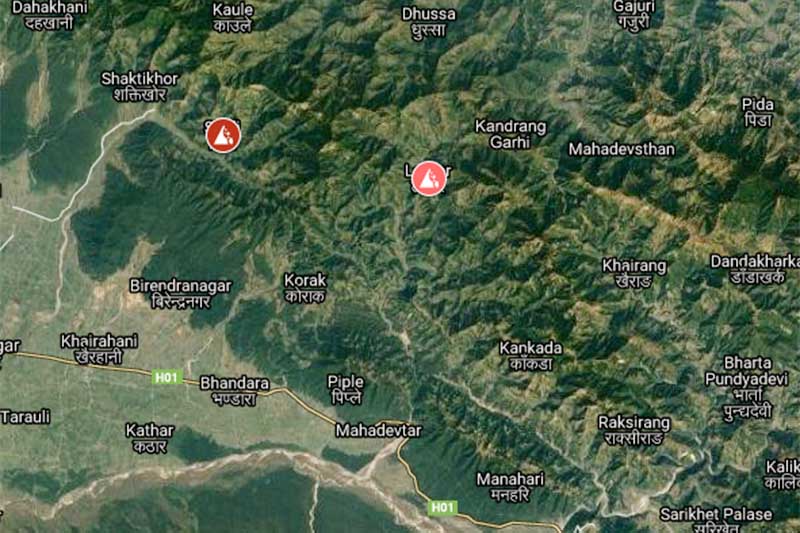 Two die, three go missing in Chitwan landslides