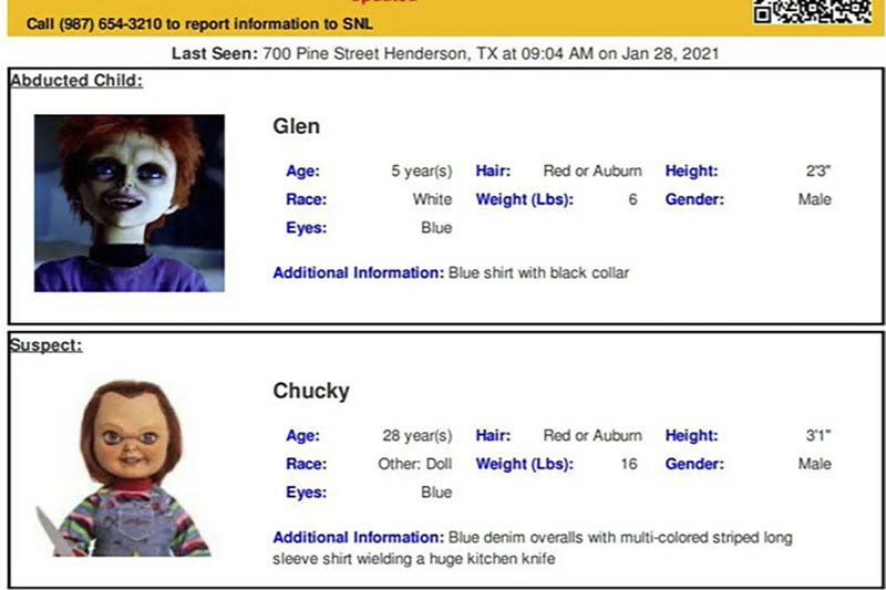 Not child’s play: Chucky doll featured in errant Amber Alert