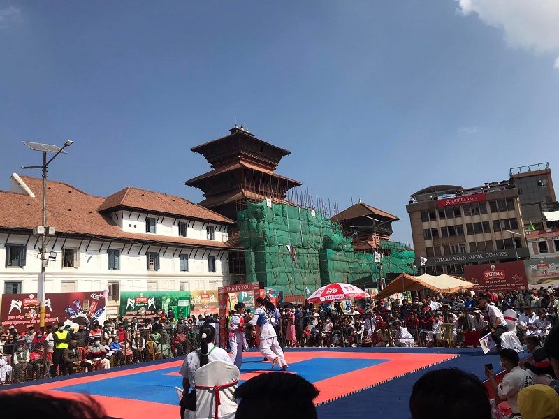 Budokaido Full-contact Weight Group Competition being held in Basantapur