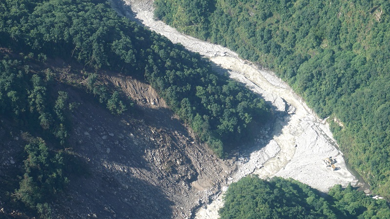 Helambu hill continues to slide down