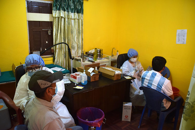 People receiving the second dose of Vero Cell in Tarakeshwor