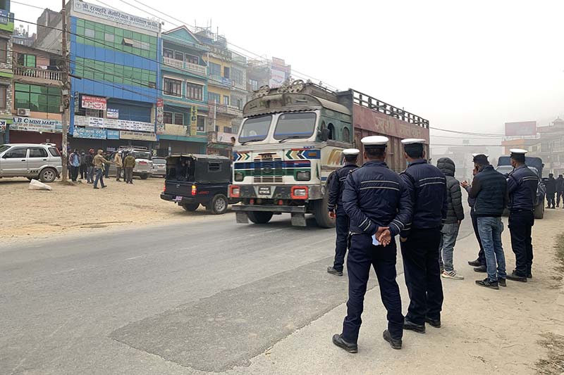 Four trucks vandalised for defying general strike in Chitwan